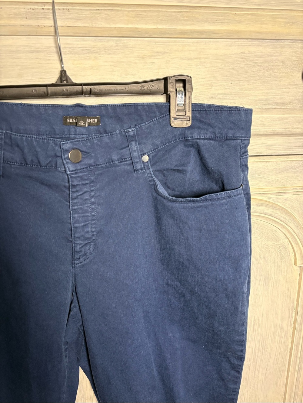 Eileen‎ Fisher Navy Organic Cotton High Waisted Jeans Stretch Minimalist Classic - Picture 3 of 8